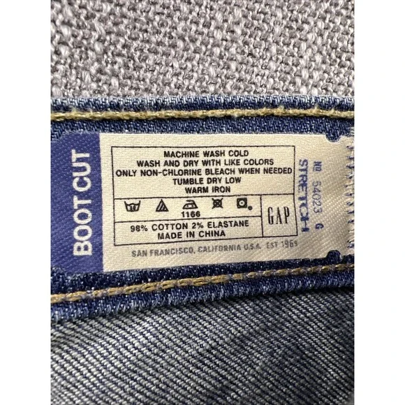 GAP 1969 Jeans Womens Size 8L Blue Perfect Bootcut Mid Rise Med Wash Denim 2007 - Picture 3 of 12